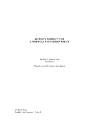 Security Without War a Post-Cold War Foreign Policy