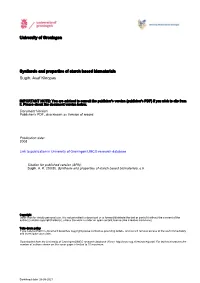University of Groningen Synthesis and Properties of Starch Based