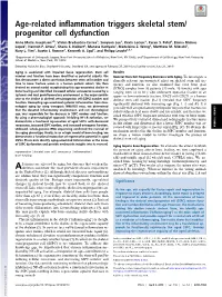 Age-Related Inflammation Triggers Skeletal Stem/Progenitor Cell Dysfunction