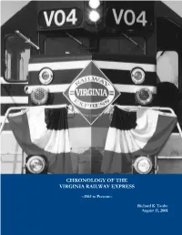 Chronology of the Virginia Railway Express