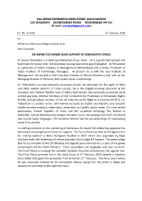 DR ANAND TELTUMBDE SEEKS SUPPORT of DEMOCRATIC FORCES Dr Anand Teltumbde Is a Towering Intellectual of Our Times