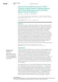 Dynamic External Pelvimetry Test in Third Trimester Pregnant Women: Shifting Positions Affect Pelvic Biomechanics and Create More Room in Obstetric Diameters