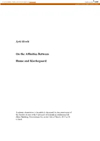 On the Affinities Between Hume and Kierkegaard