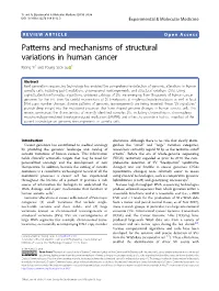 Patterns and Mechanisms of Structural Variations in Human Cancer Kijong Yi1 and Young Seok Ju 1