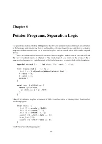 Pointer Programs, Separation Logic