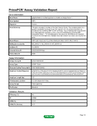 Primepcr™Assay Validation Report