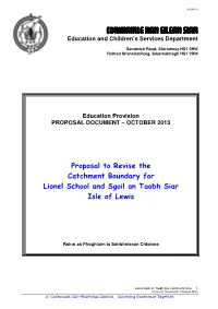 Revision to the Catchment Boundary for Lionel School and Sgoil an Taobh Siar