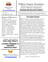WB&A Chapter Newsletter
