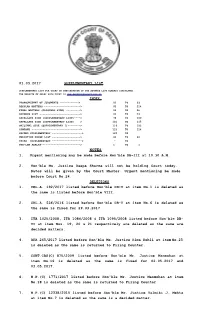 01.03.2017 SUPPLEMENTARY LIST 1. Urgent Mentioning May Be Made Before Hon'ble DB-III at 10.30 A.M. 2. Hon'ble Ms. Justice