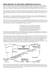 Brief History of the Selby & Driffield Railway