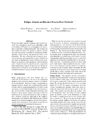 Eclipse Attacks on Bitcoin's Peer-To-Peer Network