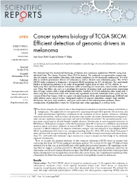 Efficient Detection of Genomic Drivers in Melanoma