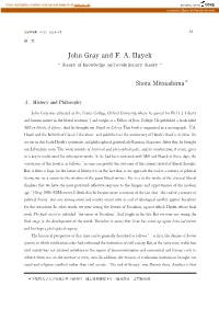 John Gray and F. A. Hayek －Theory of Knowledge and Evolutionary Theory－
