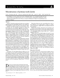 Microstructure of Primary Tooth Dentin