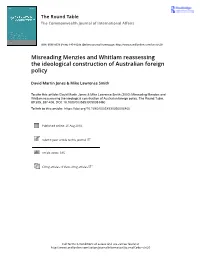 Misreading Menzies and Whitlam: Reassessing The