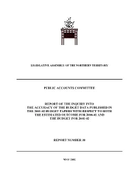 Report of the Inquiry Into the Accuracy of the Budget Data