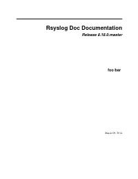 Rsyslog Doc Documentation Release 8.18.0.Master