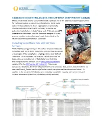 Sharknado Social Media Analysis with SAP HANA and Predictive Analysis