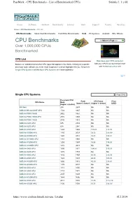 CPU Benchmarks - List of Benchmarked Cpus Stránka Č