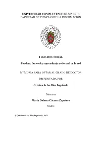 Fandom, Fanwork Y Aprendizaje No Formal En La Red
