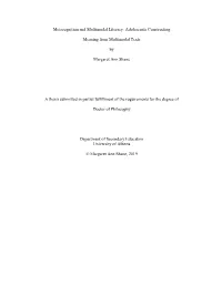 Metacognition and Multimodal Literacy: Adolescents Constructing