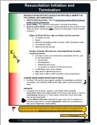 Resuscitation Initiation and Termination