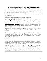 Scripture and Tradition Workbook and Syllabus for Students of Holy Cross Theological Seminary