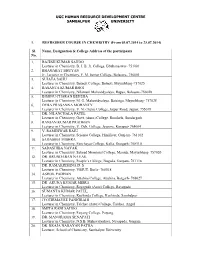 UGC HUMAN RESOURCE DEVELOPMENT CENTRE SAMBALPUR UNIVERSITY 1. REFRESHER COURSE in CHEMISTRY (From 03.07.2014 to 23.07.2014)