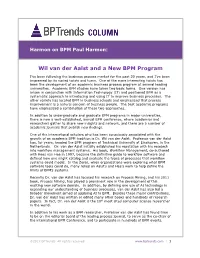 Wil Van Der Aalst and a New BPM Program