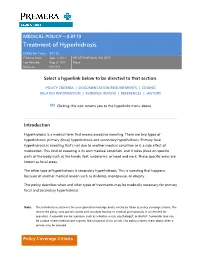 8.01.19 Treatment of Hyperhidrosis