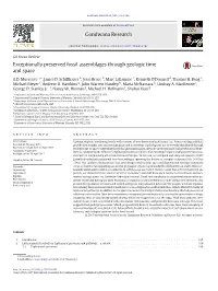 Exceptionally Preserved Fossil Assemblages Through Geologic Time and Space