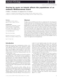Grazing by Goats on Islands Affects the Populations of an Endemic Mediterranean Lizard P