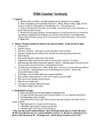 SYBA Coaches' Continuity