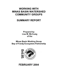 Working with Minas Basin Watershed Community Groups