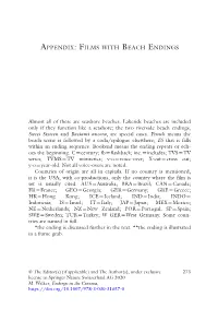 Appendix: Films with Beach Endings