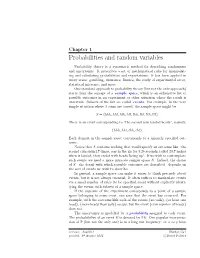 Probabilities and Random Variables