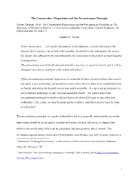 The Conservative Disposition and the Precautionary Principle. 2010