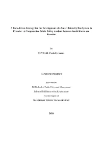 A Data-Driven Strategy for the Development of a Smart Intercity Bus System in Ecuador: a Comparative Public Policy Analysis Between South Korea and Ecuador