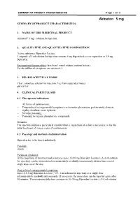 Akineton 5 Mg SUMMARY of PRODUCT CHARACTERISTICS