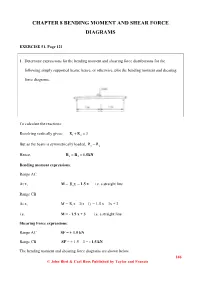 Chapter 8 Bending Moment and Shear Force Diagrams