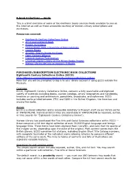 E-Book Collections -- Guide This Is a Brief Overview of Some of The