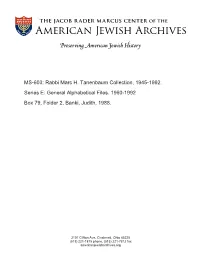 MS-603: Rabbi Marc H