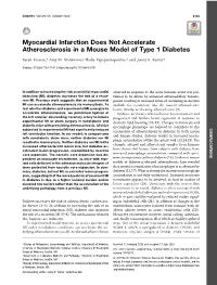 Myocardial Infarction Does Not Accelerate Atherosclerosis in a Mouse Model of Type 1 Diabetes