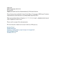 Please Find Attached on Behalf of Andy Tickle, Head of Campaigns CPRE South Yorkshire, Representations on the Doncaster Local Plan Publication Draft 2019