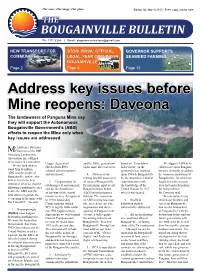 Address Key Issues Before Mine Reopens: Daveona