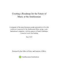 Creating a Roadmap for the Future of Music at the Smithsonian