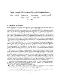 On the Unusual Effectiveness of Logic in Computer Science £