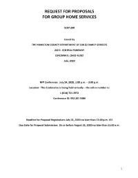 Request for Proposals for Group Home Services