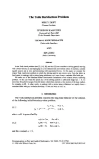 The Toda Rarefaction Problem
