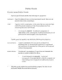 Theory of Public Goods